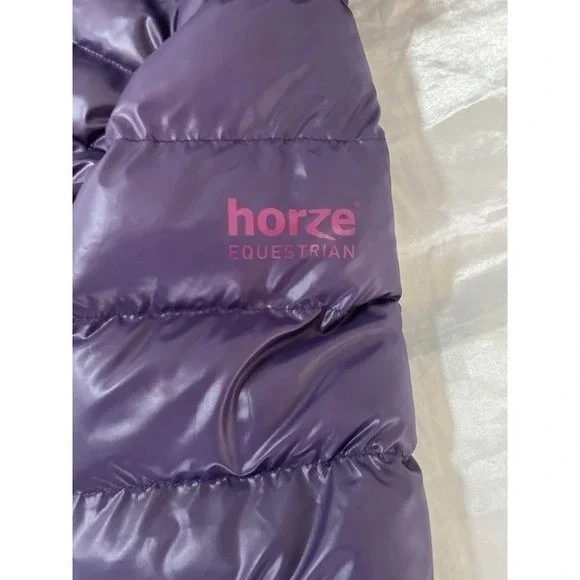 Horze Women's Hooded Puffer‎ Jacket Purple Pink Size US 8 Insulated - Picture 12 of 15